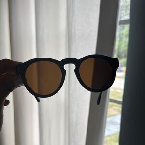 Illesteva Unisex Black Sunglasses with Brown Lenses